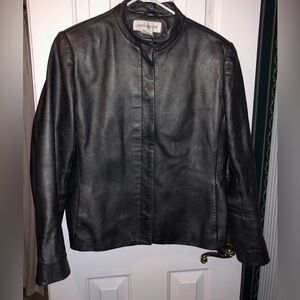 Ladies Jones, New York, size 14 Silver grey leather jacket